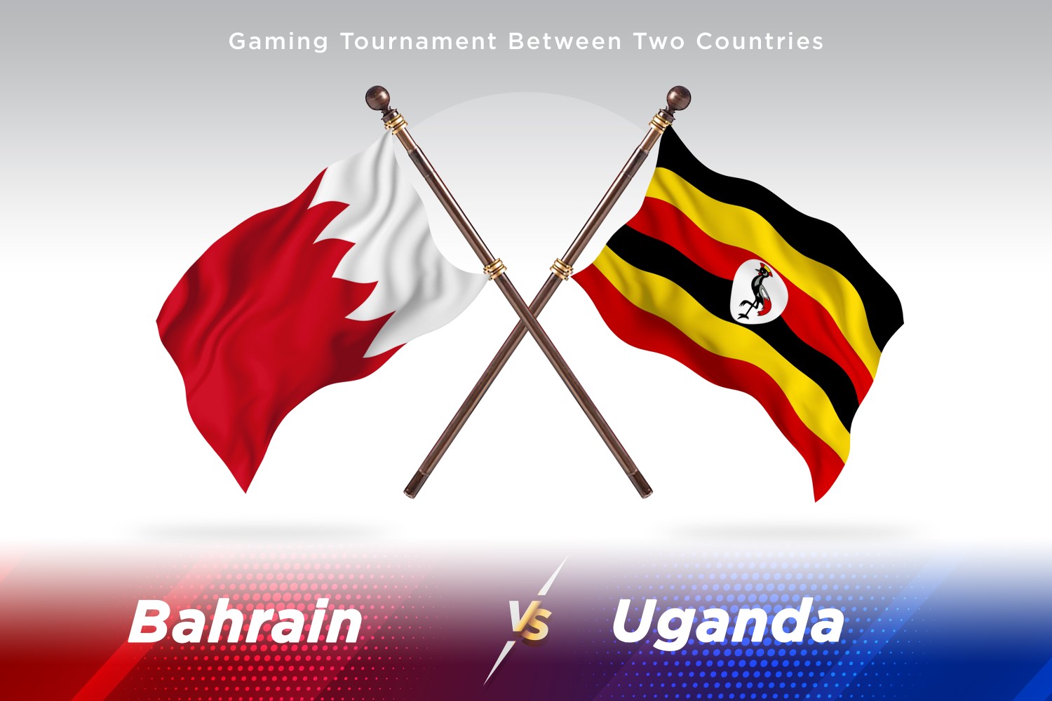 Bahrain versus Uganda Two Flags