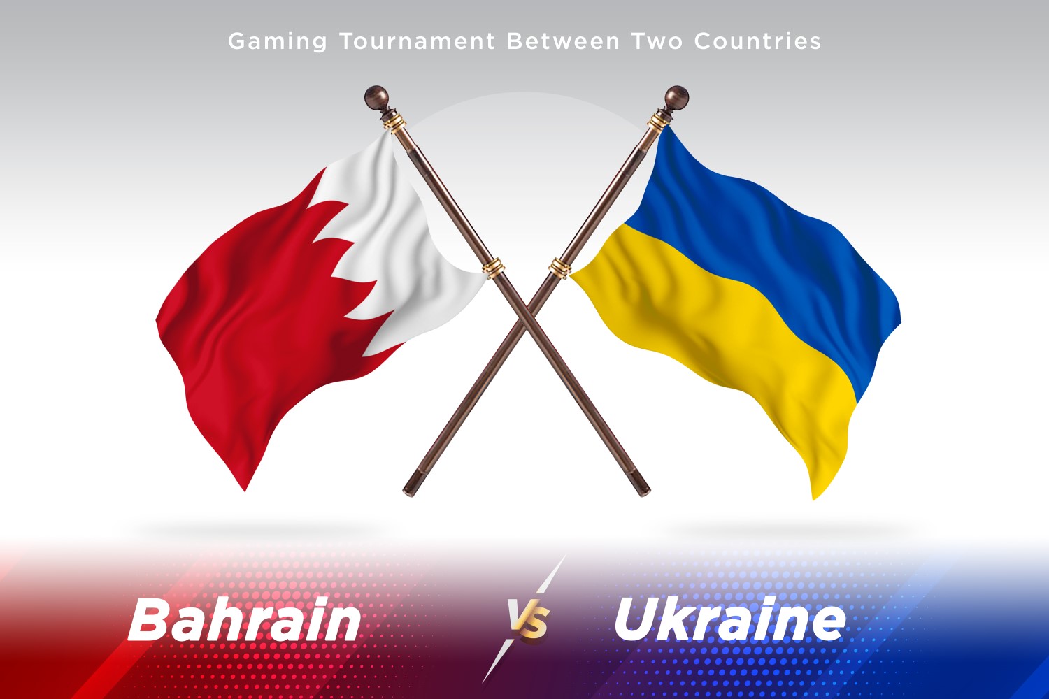 Bahrain versus Ukraine Two Flags