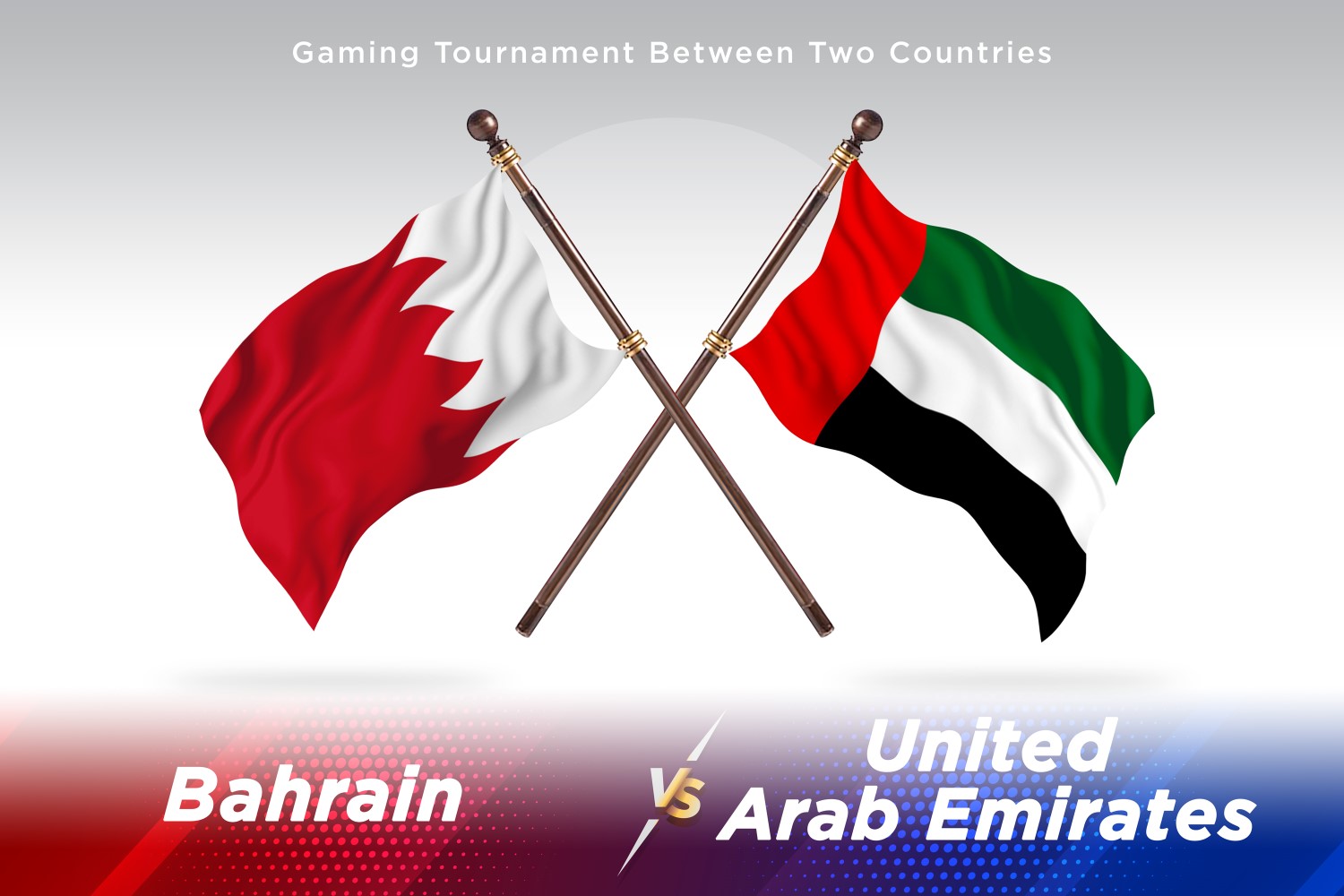 Bahrain versus united Arab emirates Two Flags