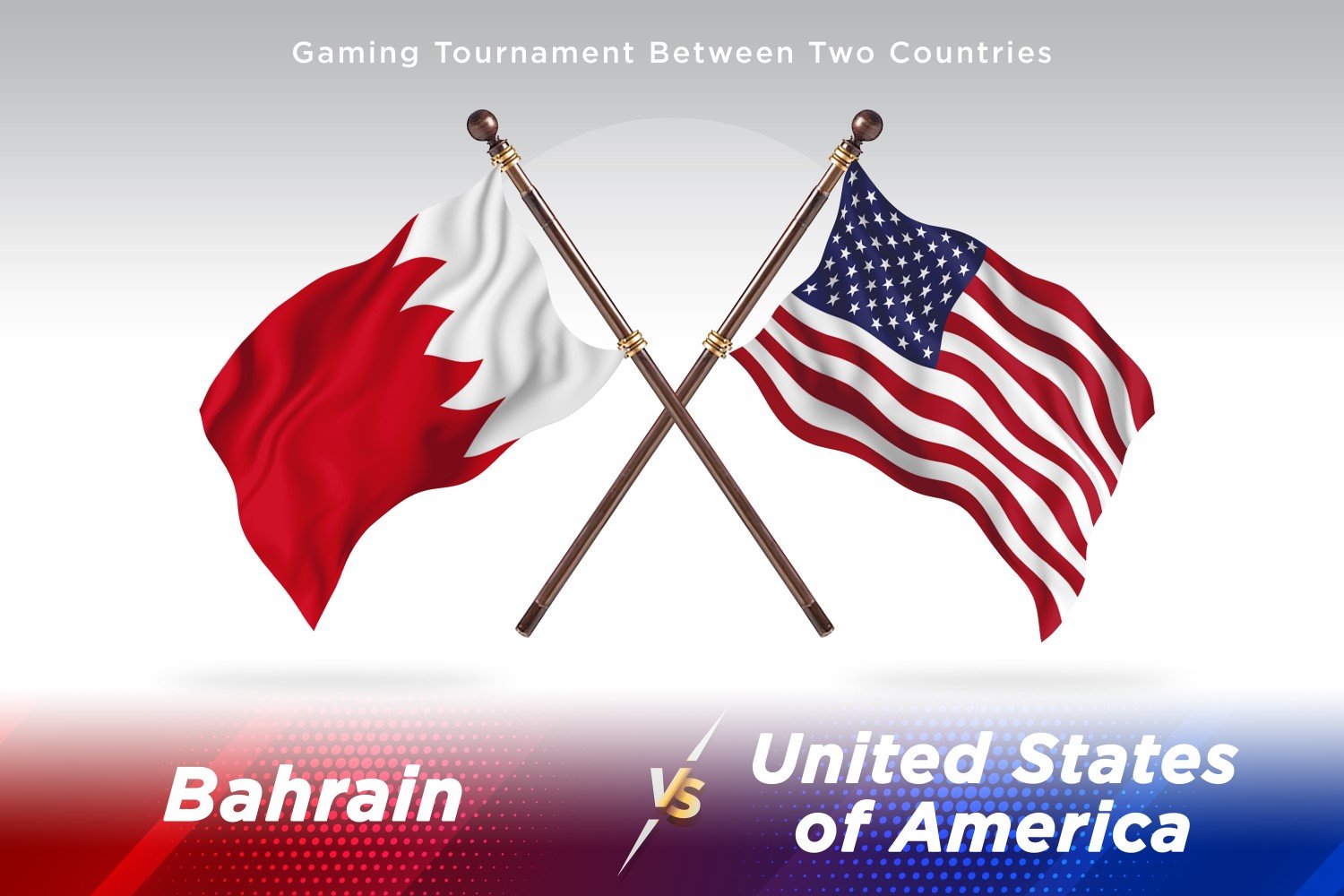 Bahrain versus united states of America Two Flags