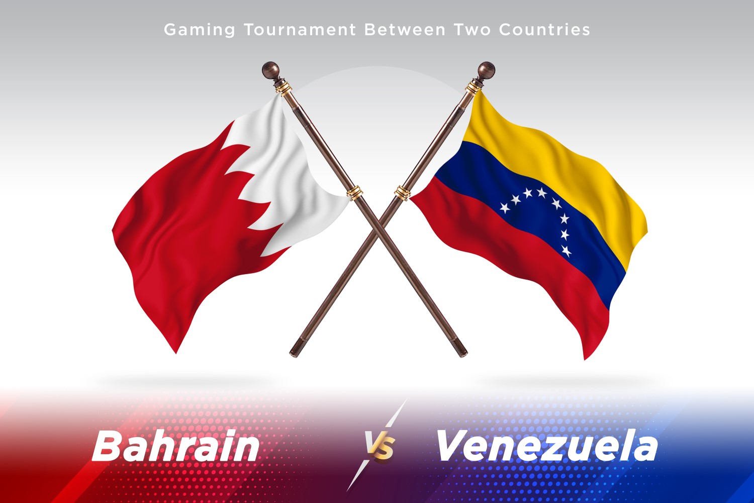 Bahrain versus Venezuela Two Flags