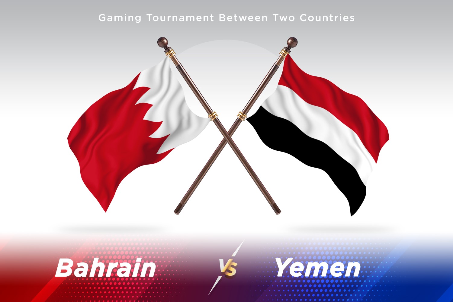 Bahrain versus Yemen Two Flags