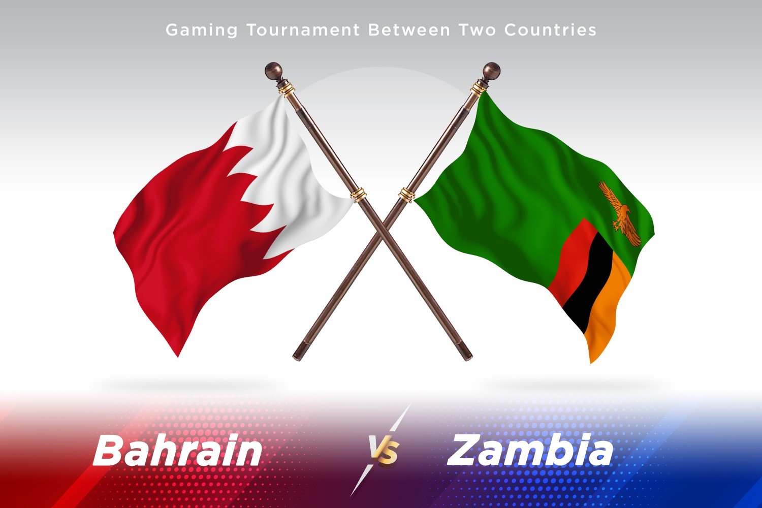 Bahrain versus Zambia Two Flags