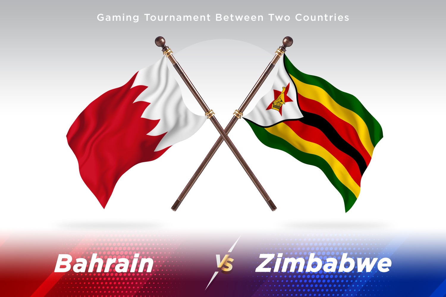 Bahrain versus Zimbabwe Two Flags