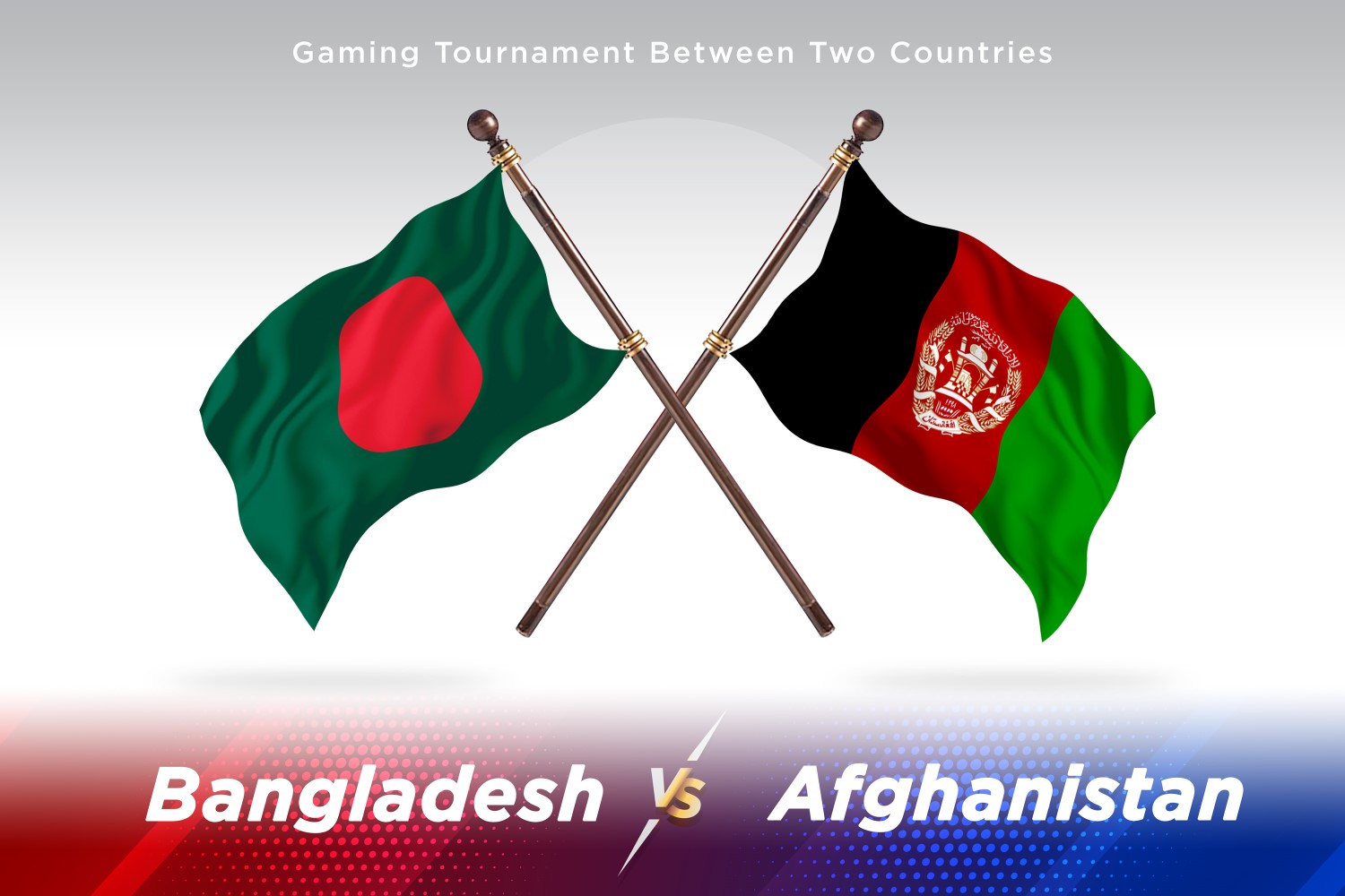 Bangladesh versus Afghanistan Two Flags