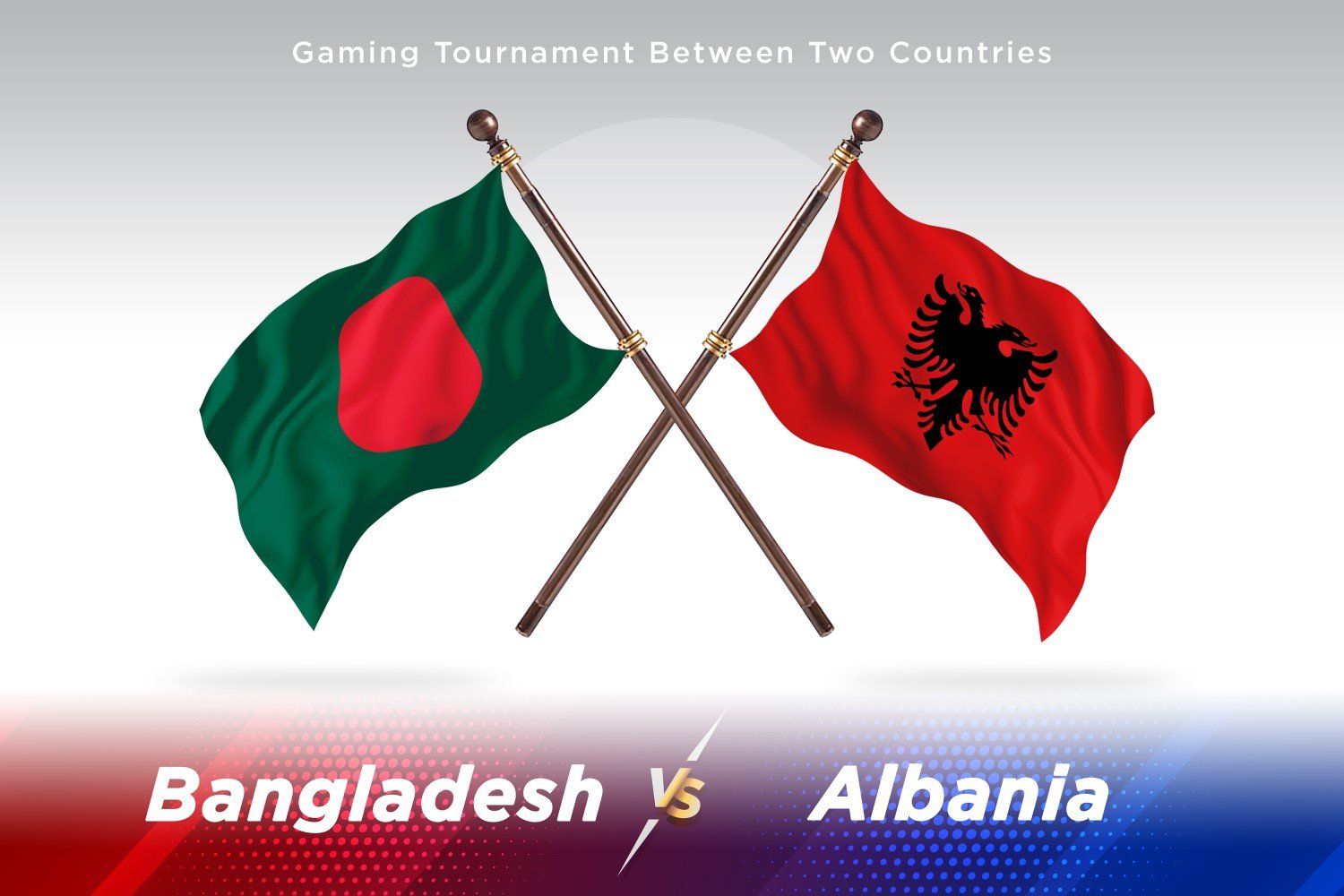 Bangladesh versus Albania Two Flags