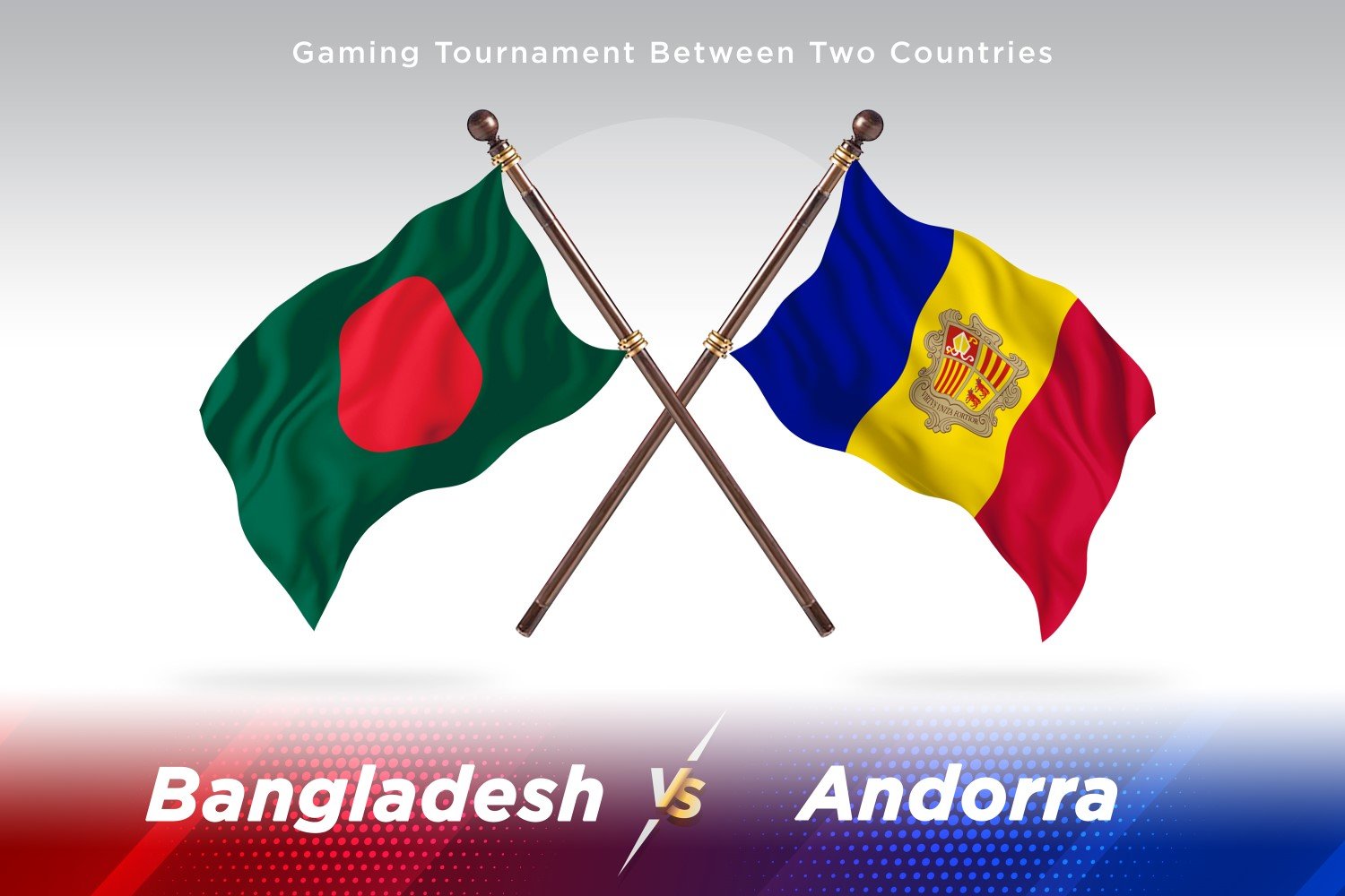 Bangladesh versus Andorra Two Flags