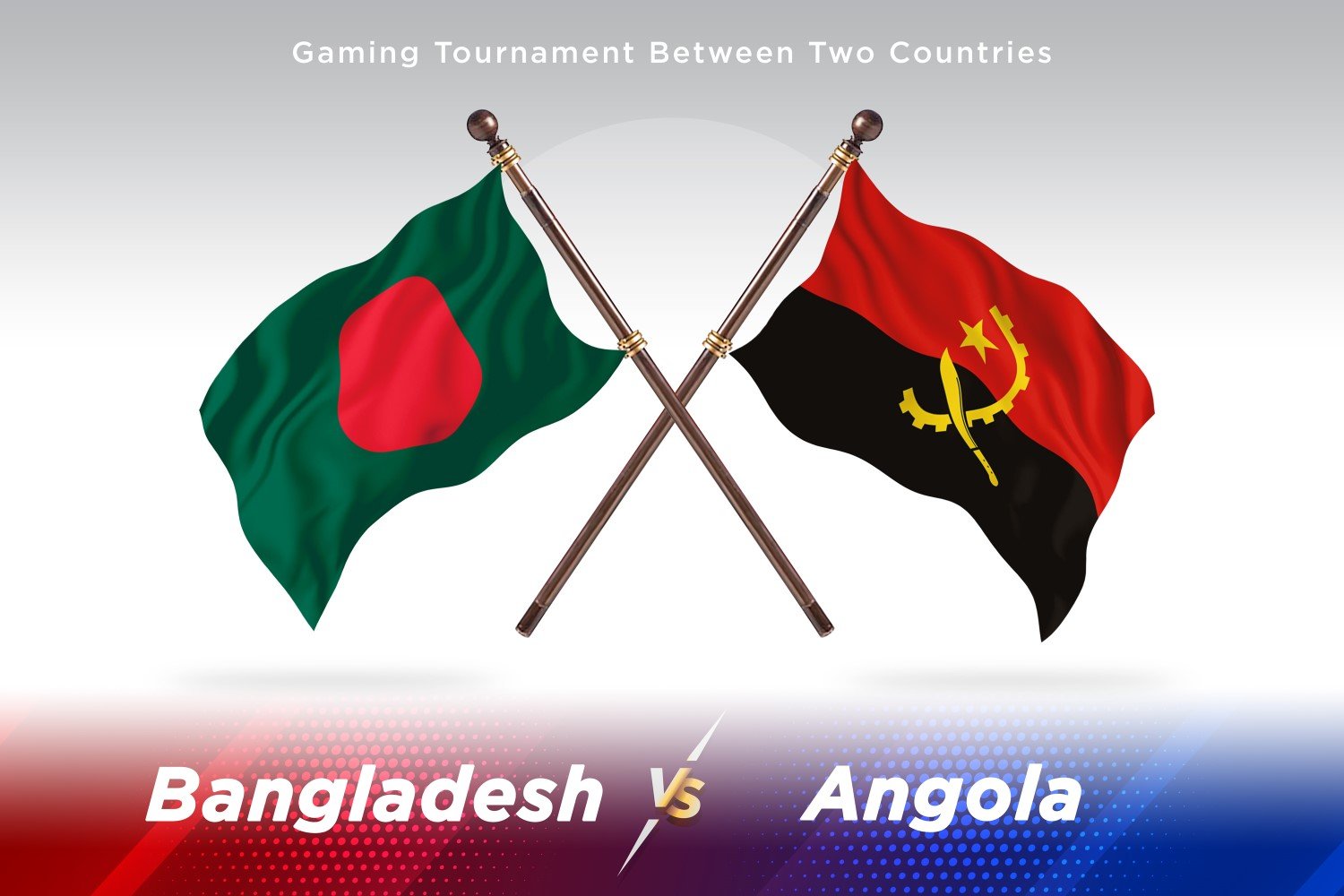 Bangladesh versus Angola Two Flags