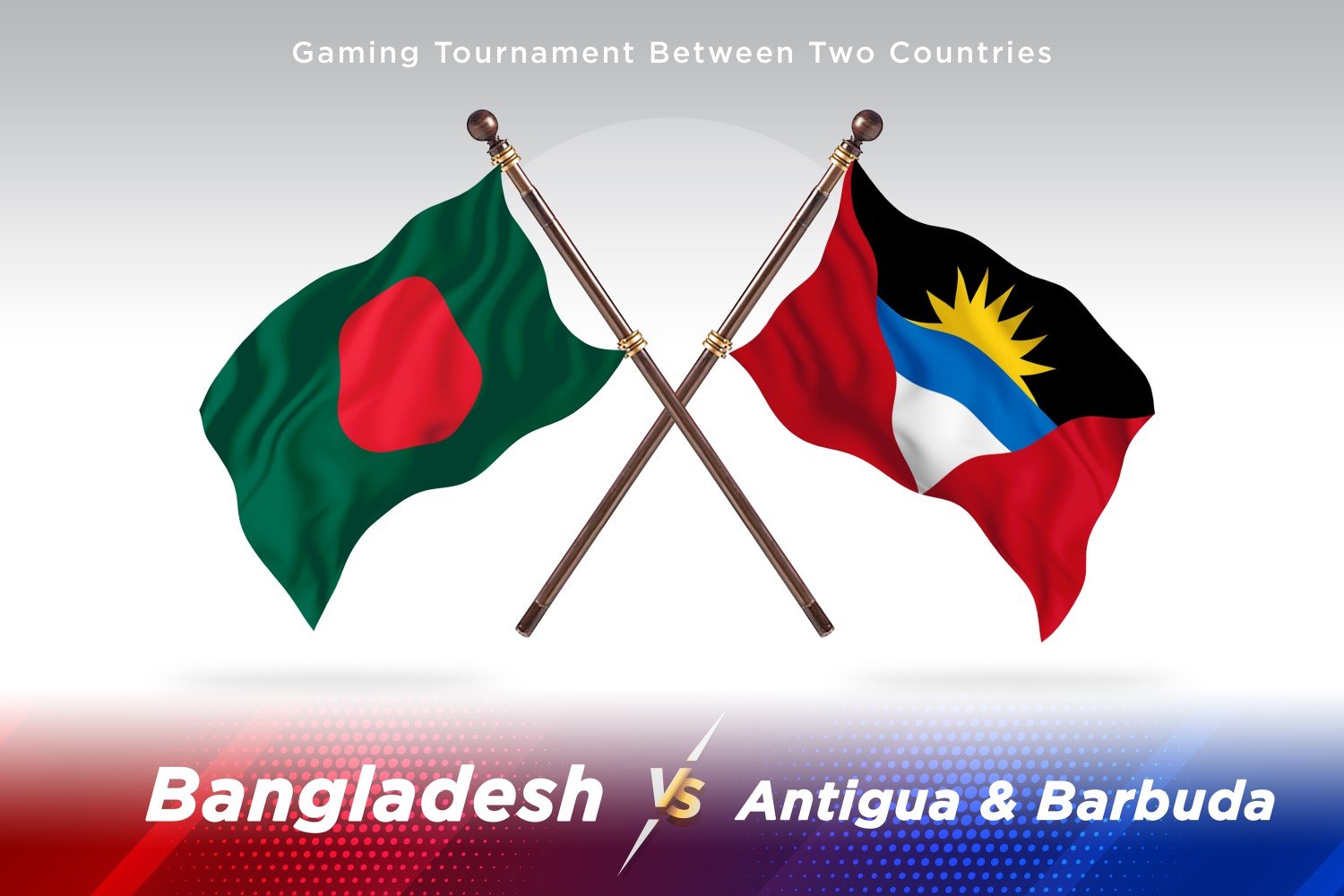 Bangladesh versus Antigua and Barbuda Two Flags