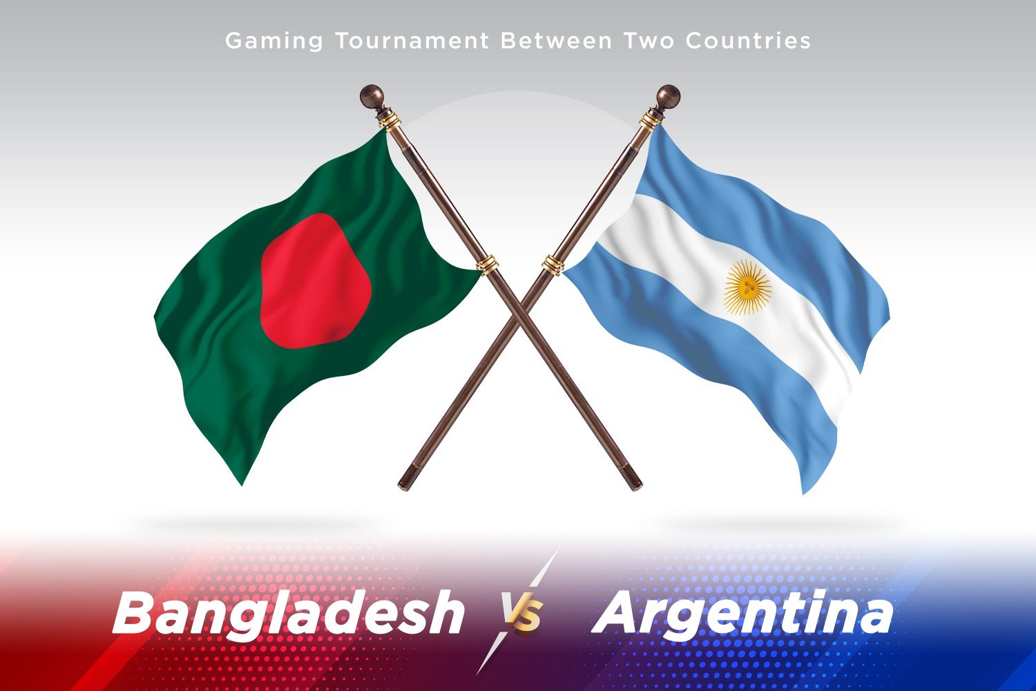 Bangladesh versus Argentina Two Flags