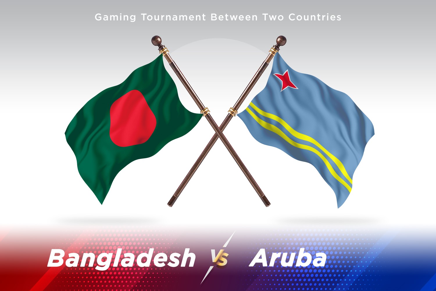 Bangladesh versus Aruba Two Flags