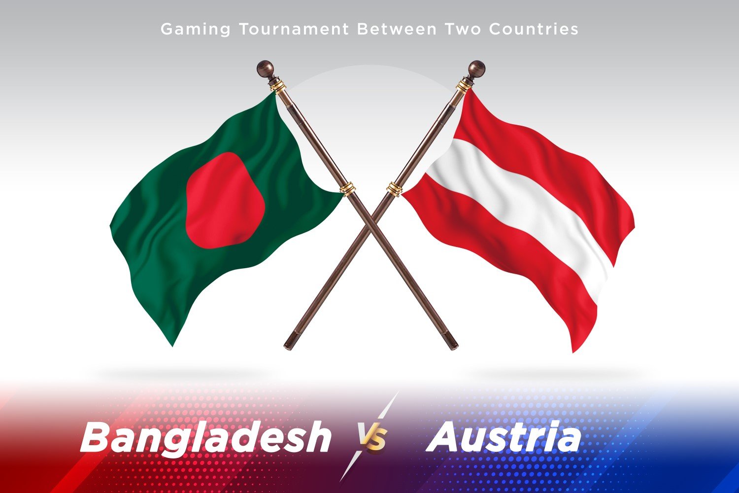 Bangladesh versus Austria Two Flags