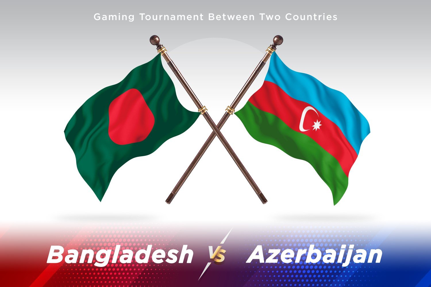 Bangladesh versus Azerbaijan Two Flags