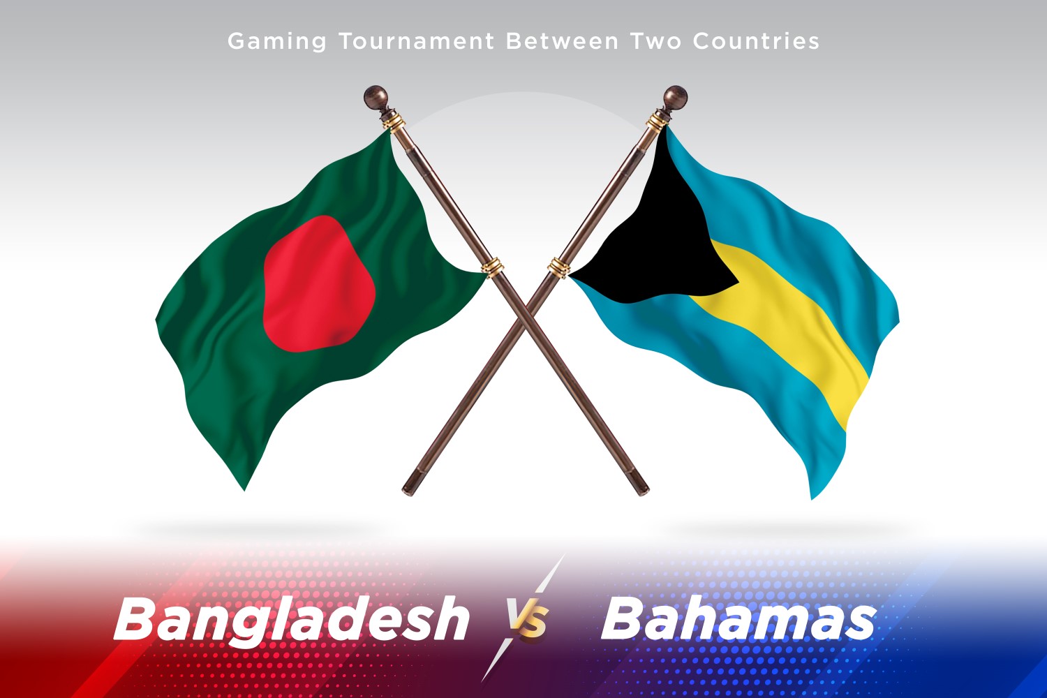 Bangladesh versus Bahamas Two Flags