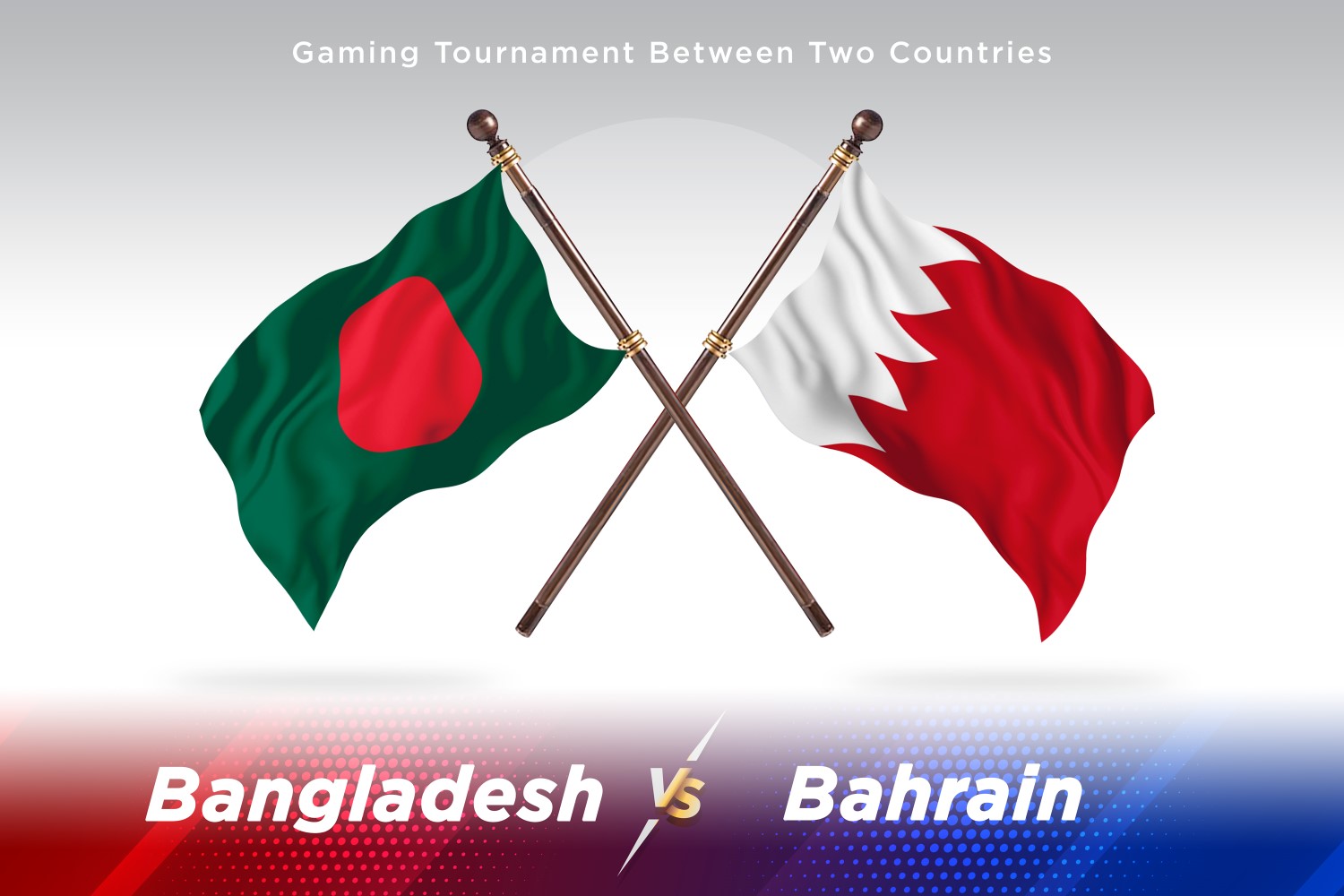 Bangladesh versus Bahrain Two Flags