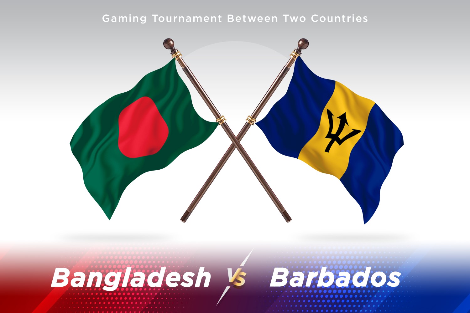 Bangladesh versus Barbados Two Flags