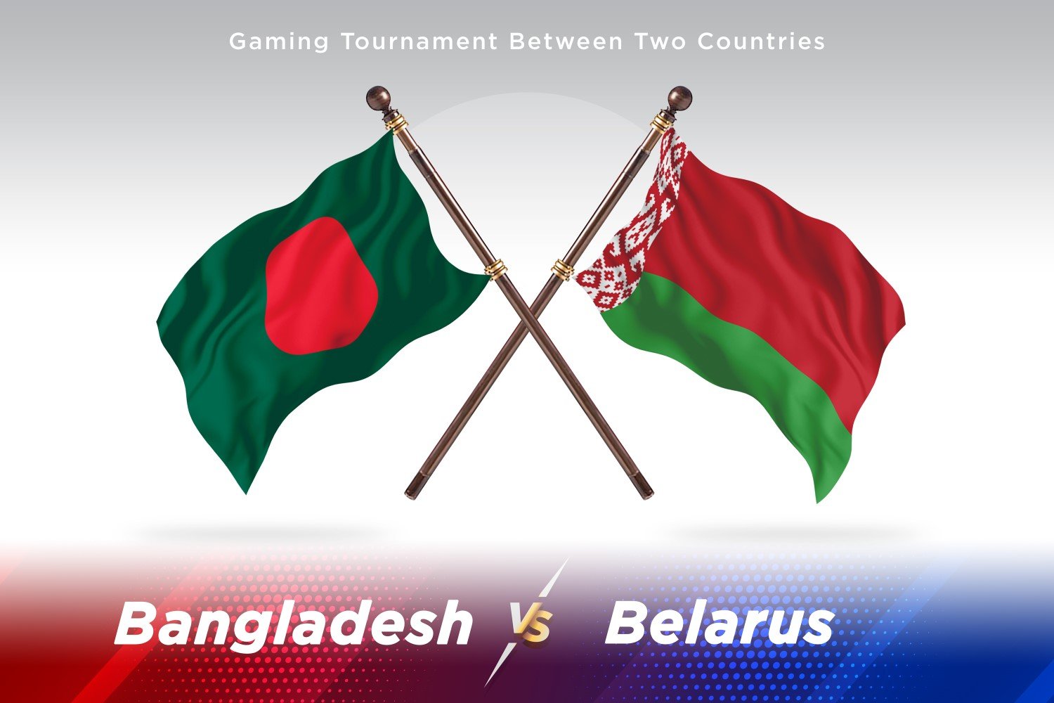 Bangladesh versus Belarus Two Flags