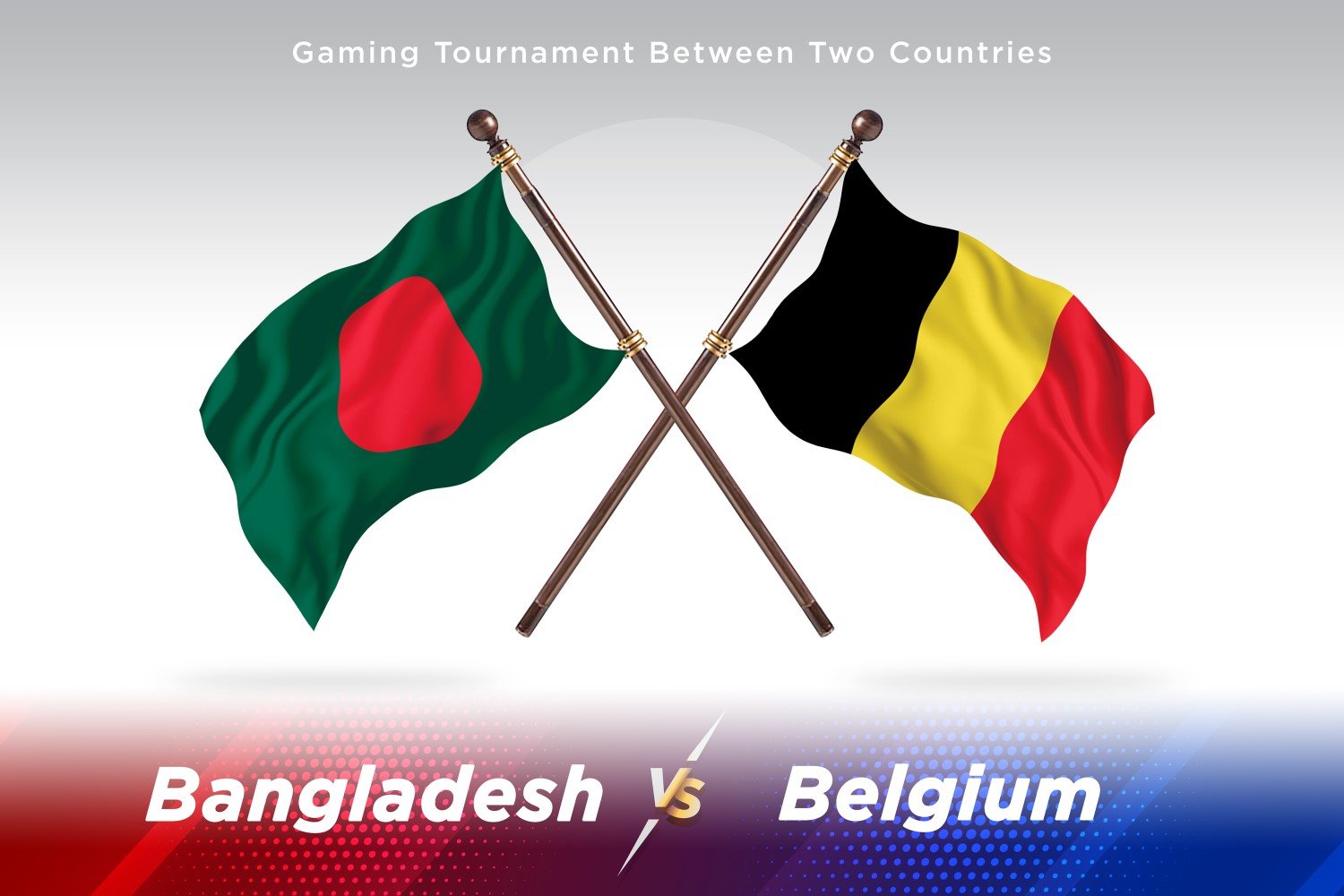 Bangladesh versus Belgium Two Flags