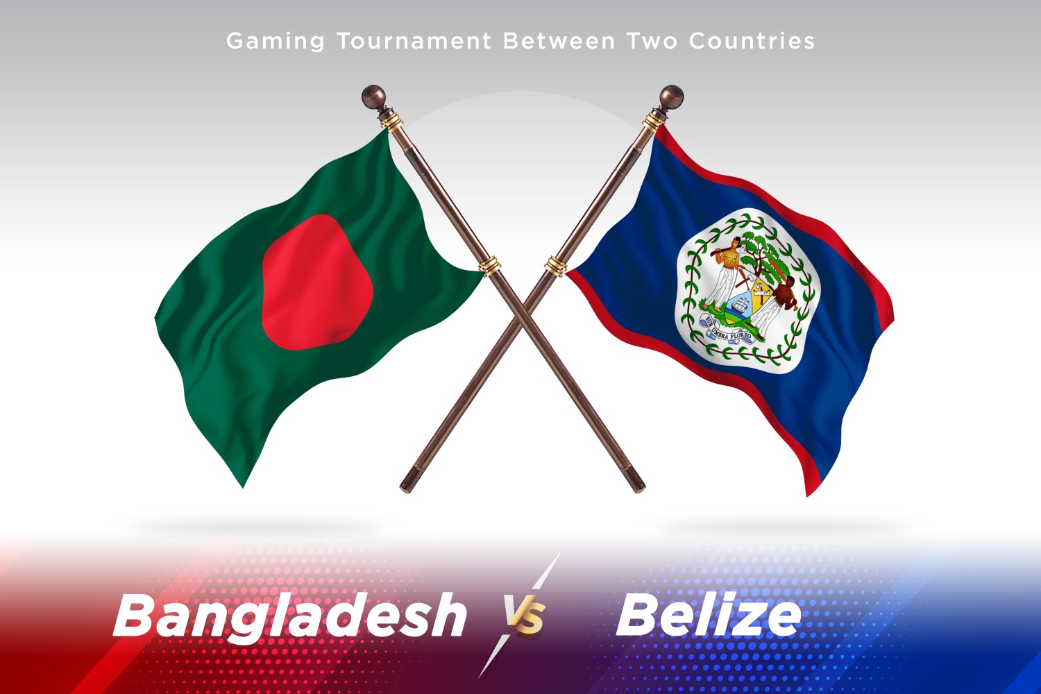 Bangladesh versus Belize Two Flags