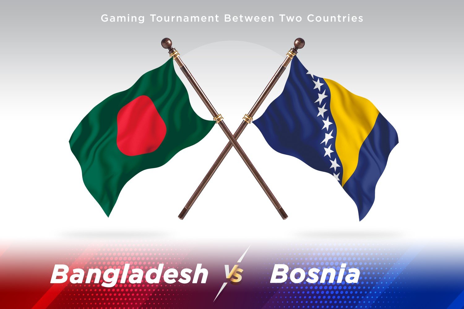 Bangladesh versus Bosnia and Herzegovina Two Flags