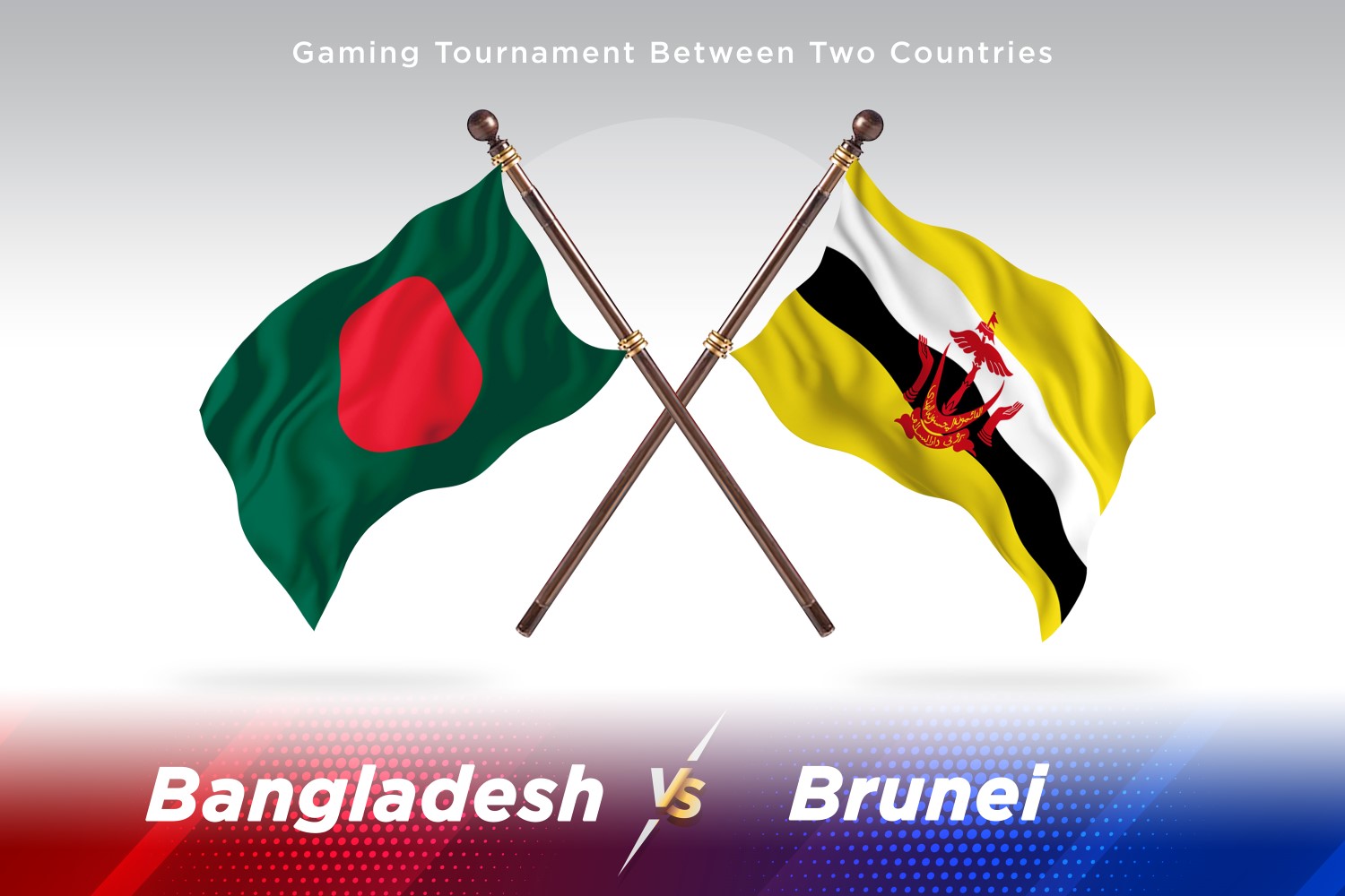 Bangladesh versus Brunei Two Flags