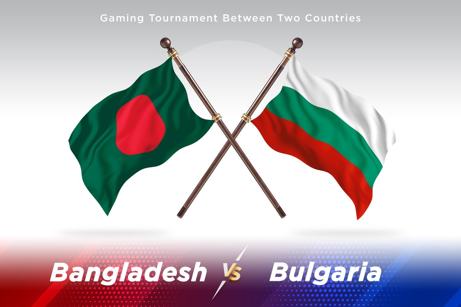 Bangladesh versus Bulgaria Two Flags