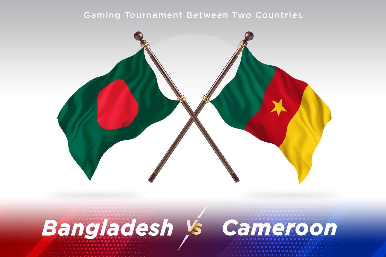 Bangladesh versus Cameroon Two Flags