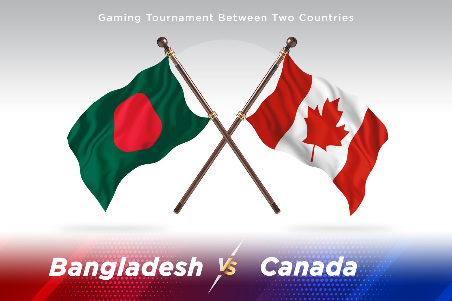 Bangladesh versus Canada Two Flags