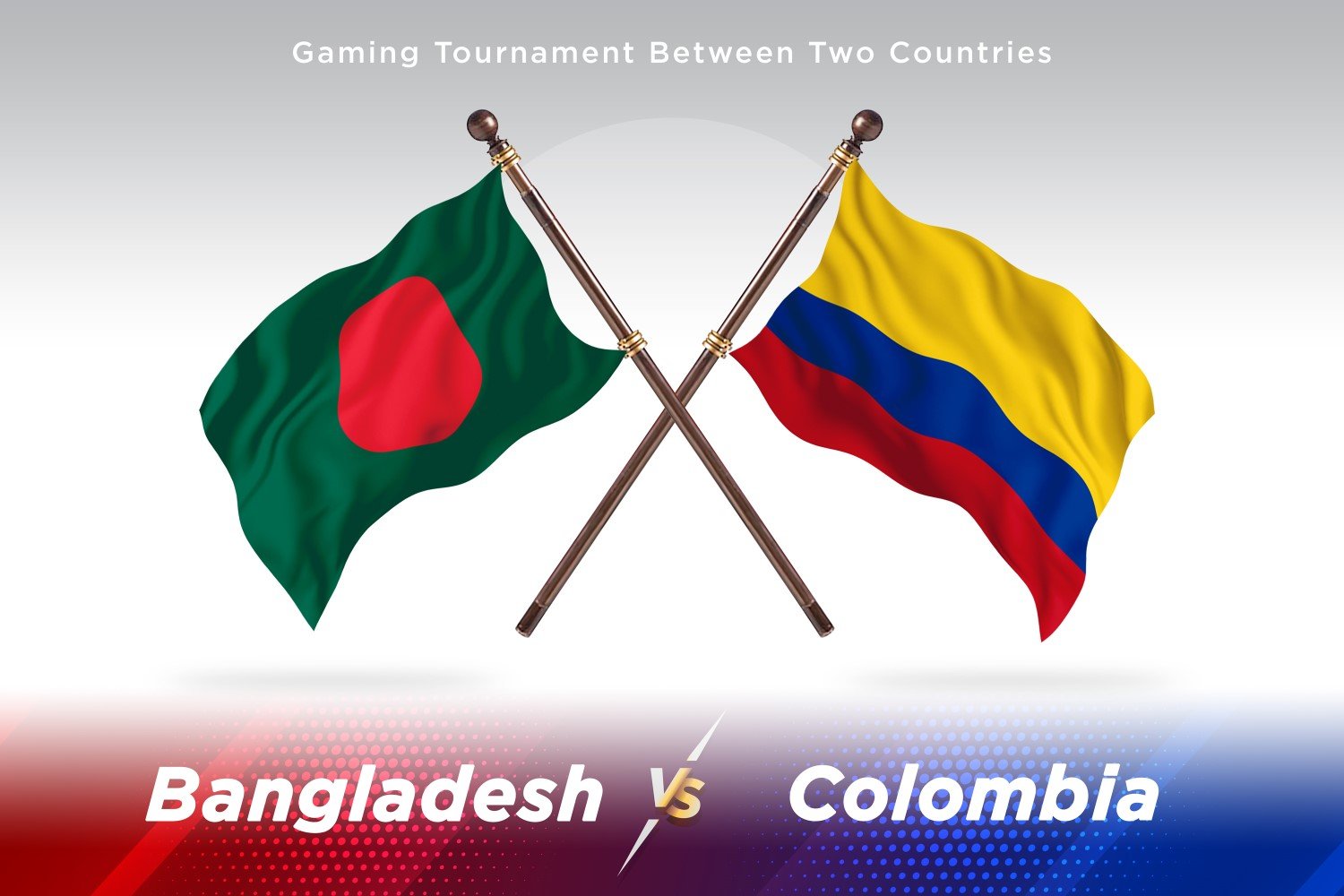 Bangladesh versus Colombia Two Flags