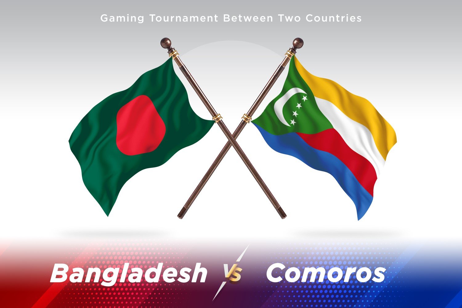 Bangladesh versus Comoros Two Flags