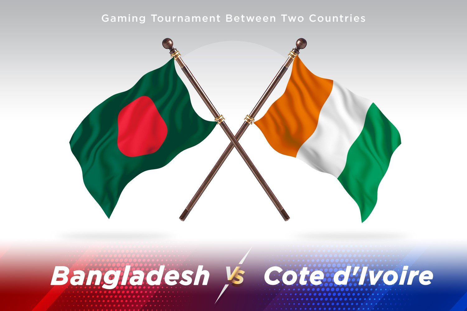 Bangladesh versus cote d'ivoire Two Flags