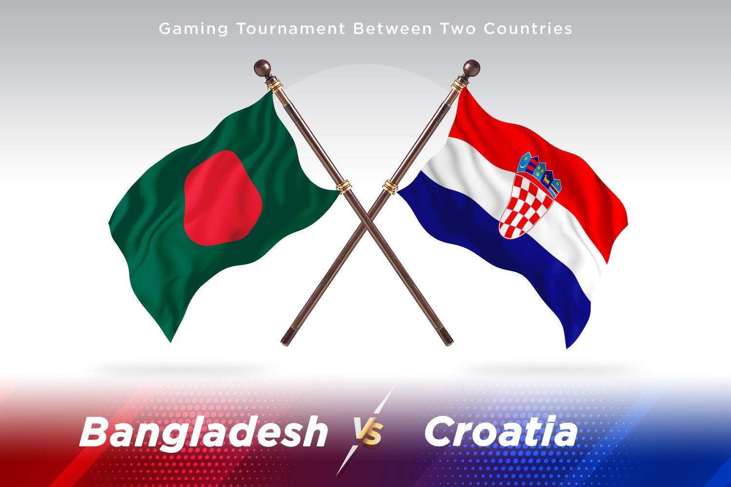 Bangladesh versus Croatia Two Flags