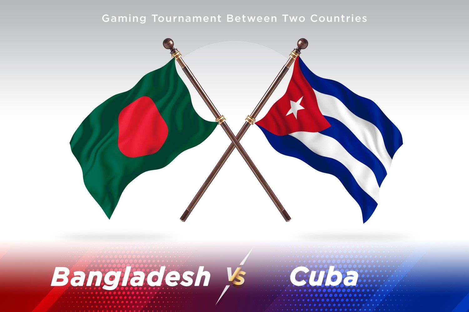 Bangladesh versus Cuba Two Flags