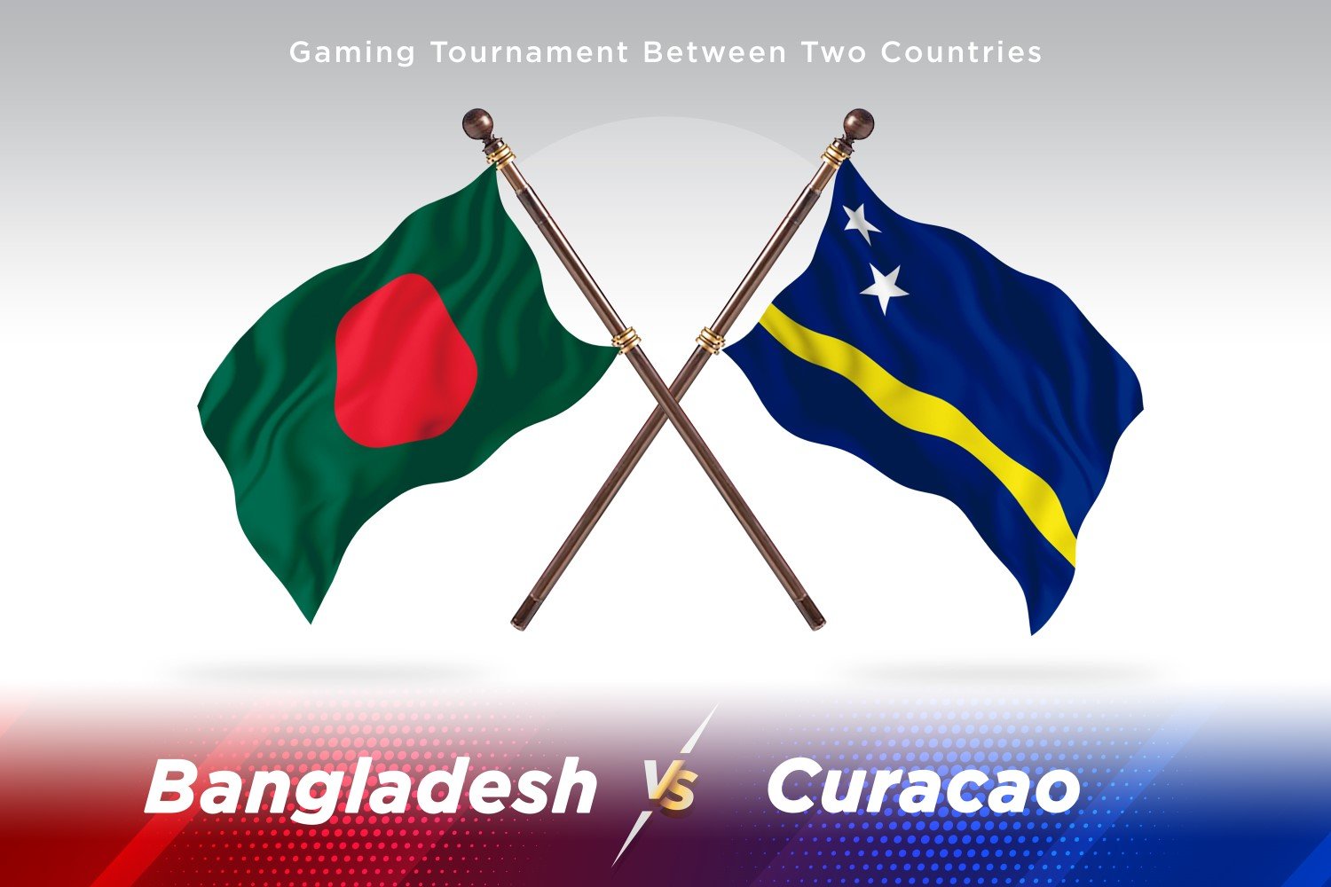 Bangladesh versus curacao Two Flags