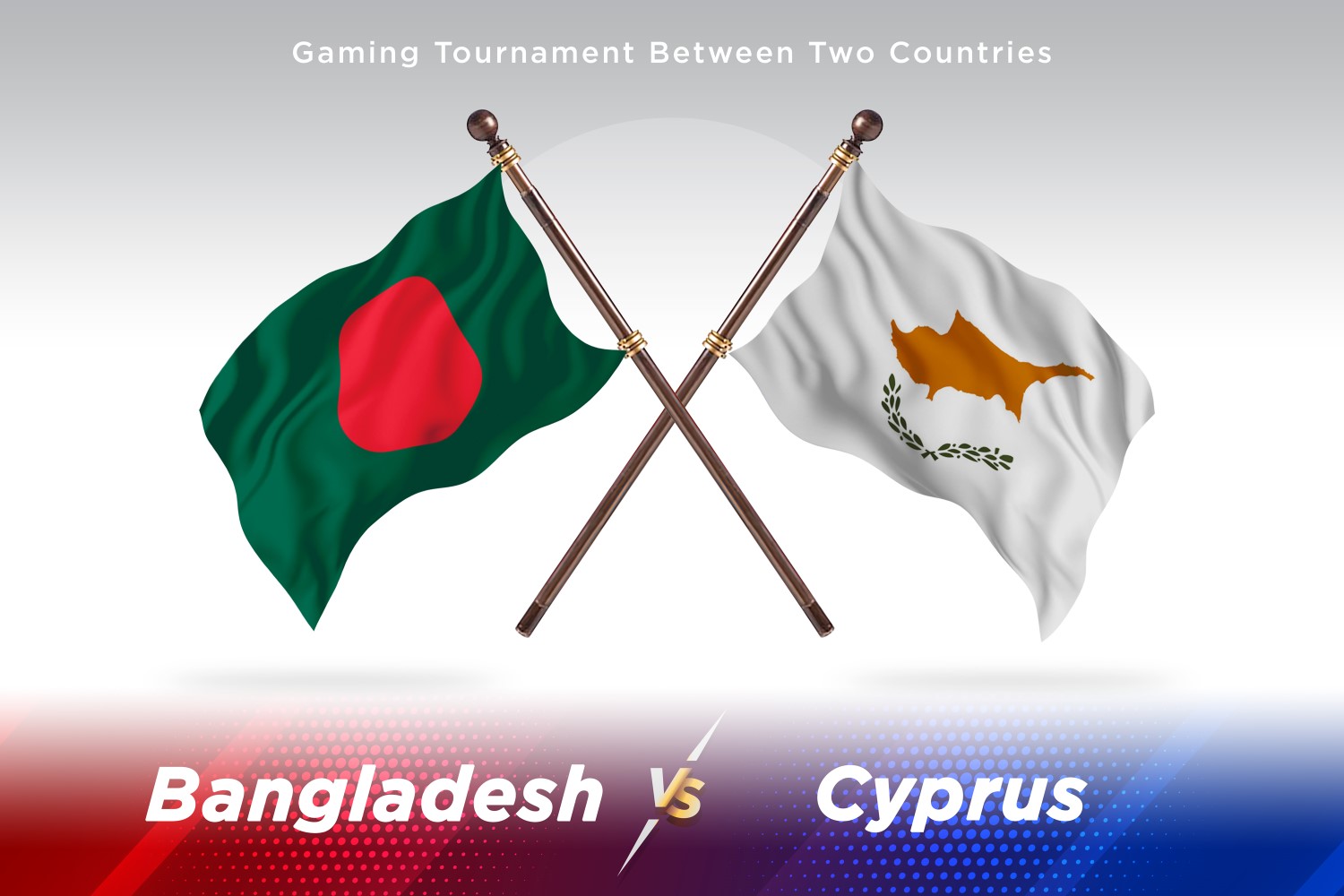 Bangladesh versus Cyprus Two Flags