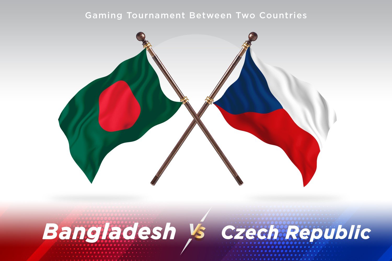 Bangladesh versus Czech republic Two Flags