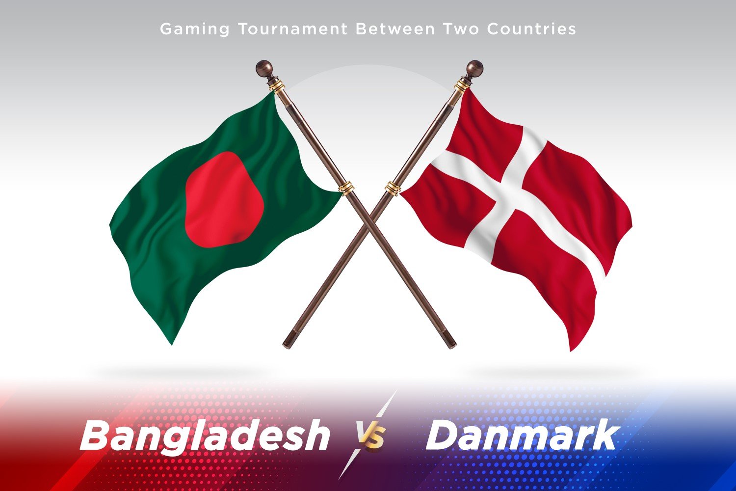 Bangladesh versus Denmark Two Flags