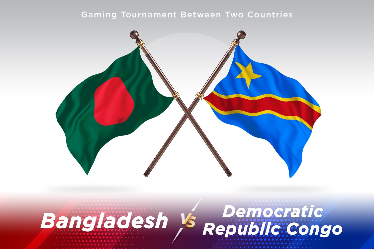 Bangladesh versus Democratic Republic of The Congo Two Flags