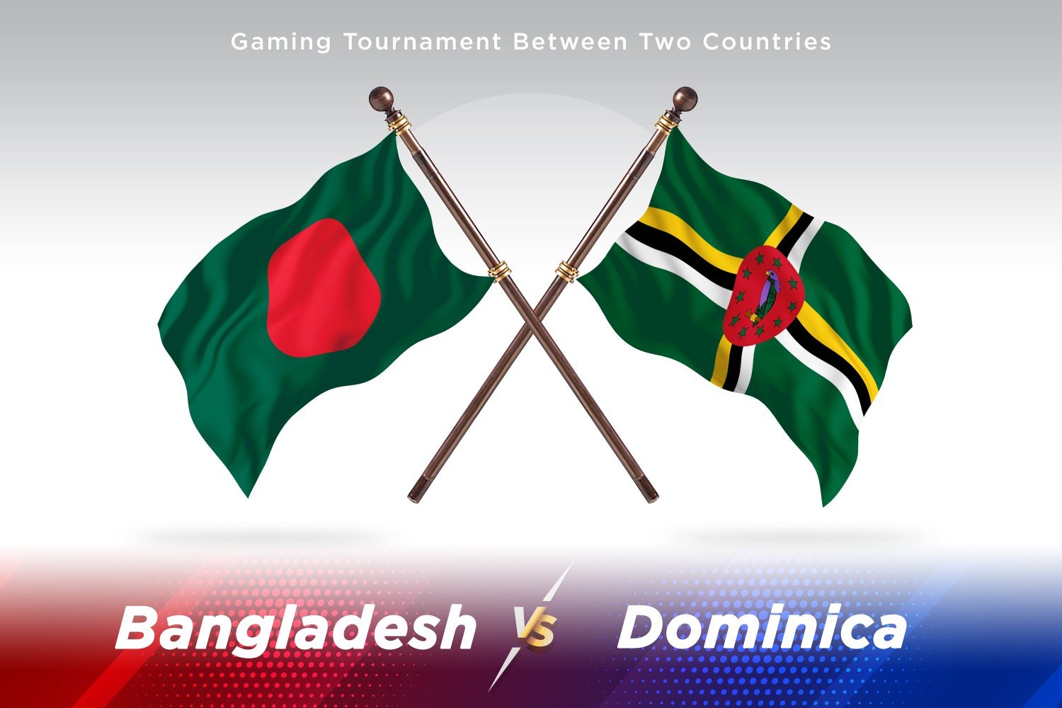 Bangladesh versus Dominica Two Flags