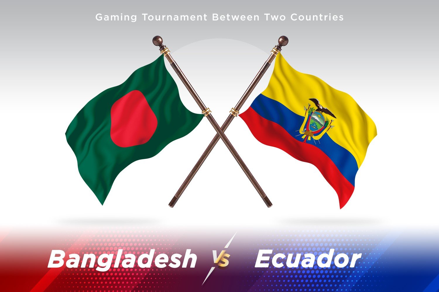 Bangladesh versus Ecuador Two Flags