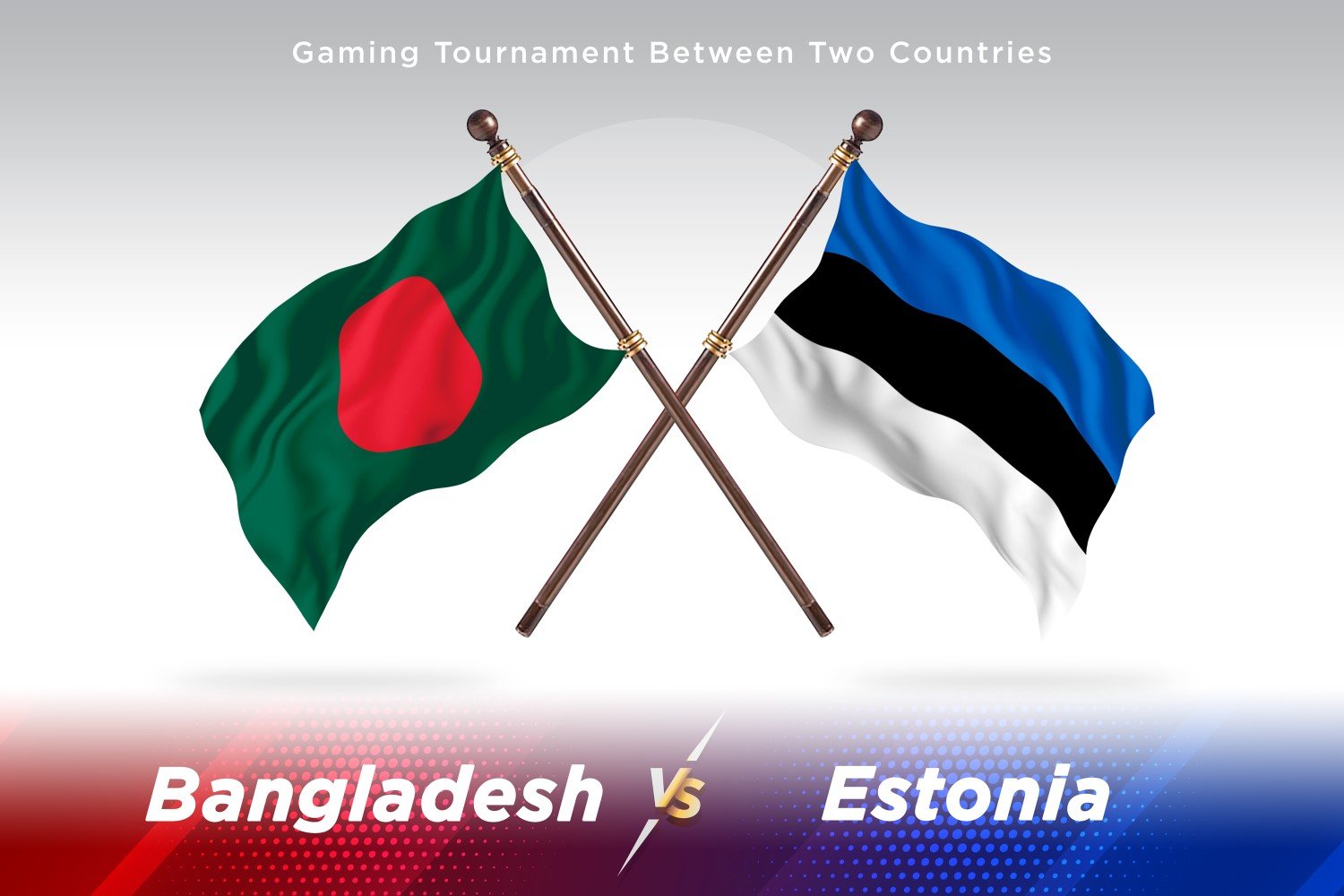 Bangladesh versus Estonia Two Flags