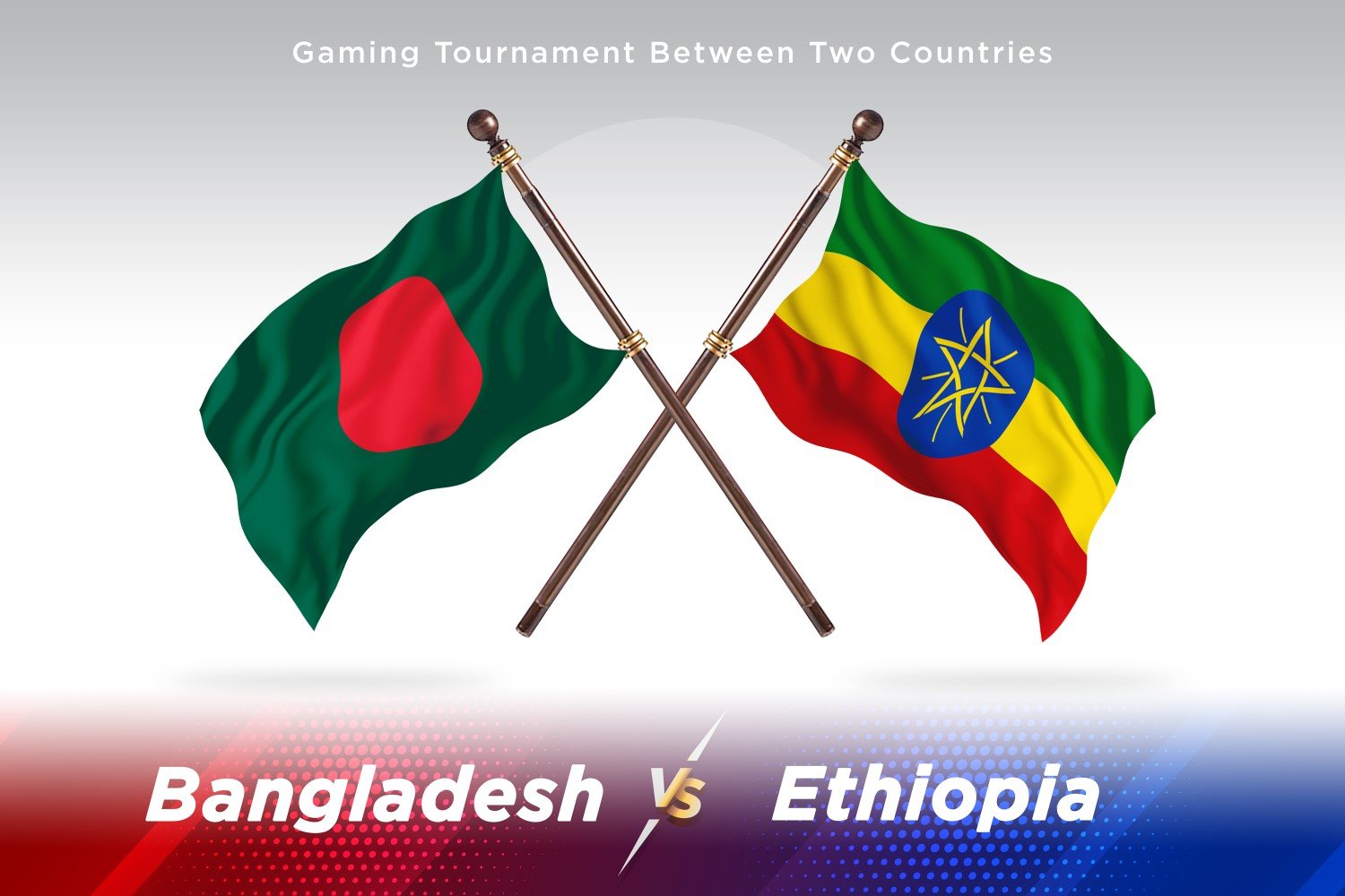 Bangladesh versus Ethiopia Two Flags