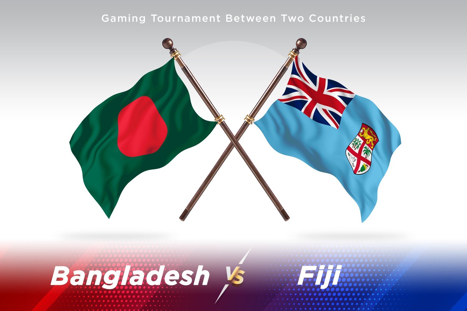 Bangladesh versus Fiji Two Flags