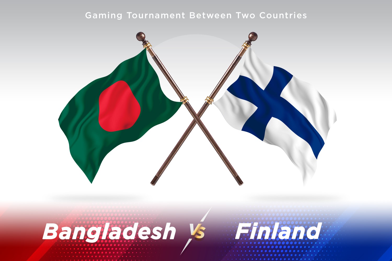 Bangladesh versus Finland Two Flags