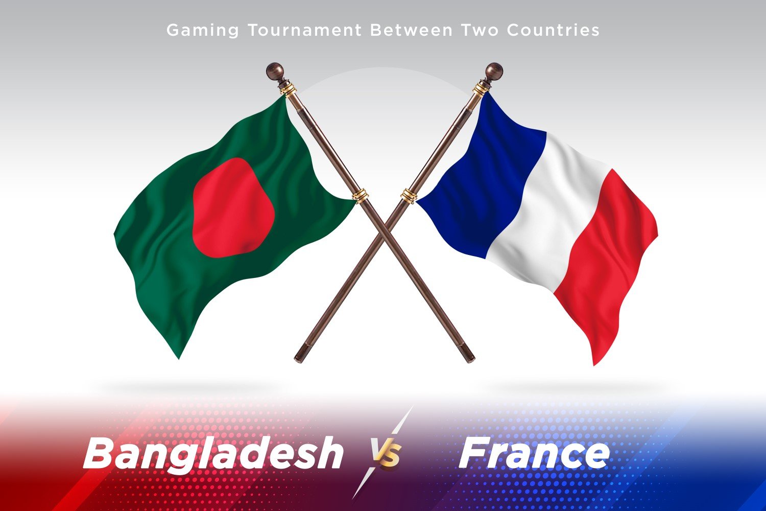 Bangladesh versus France Two Flags