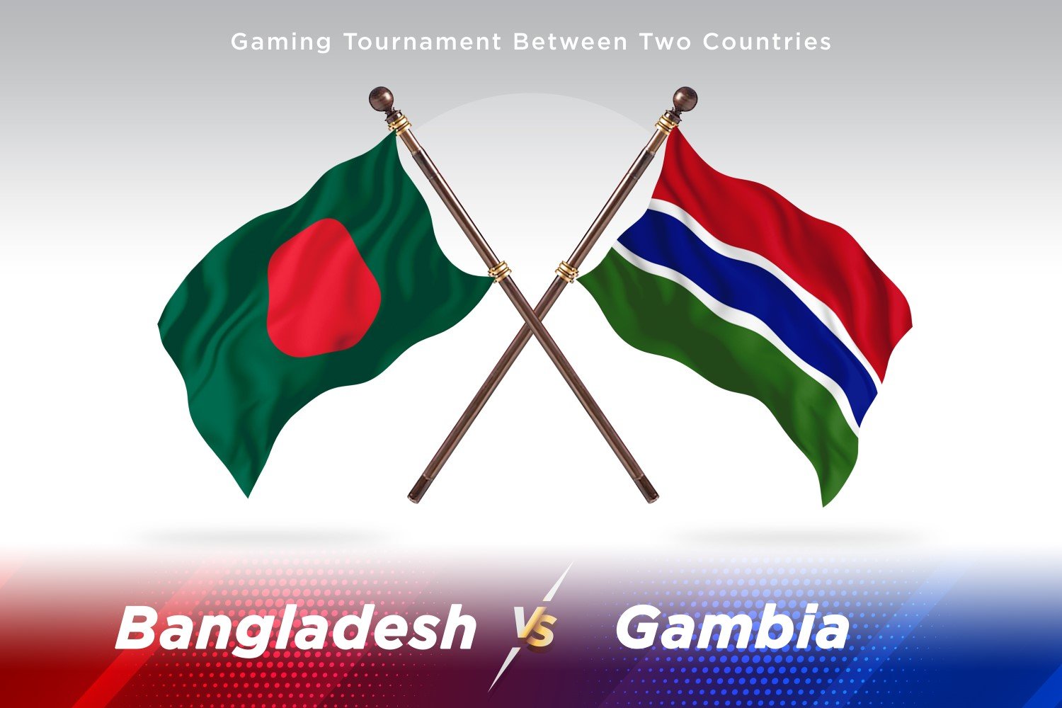 Bangladesh versus Gambia Two Flags