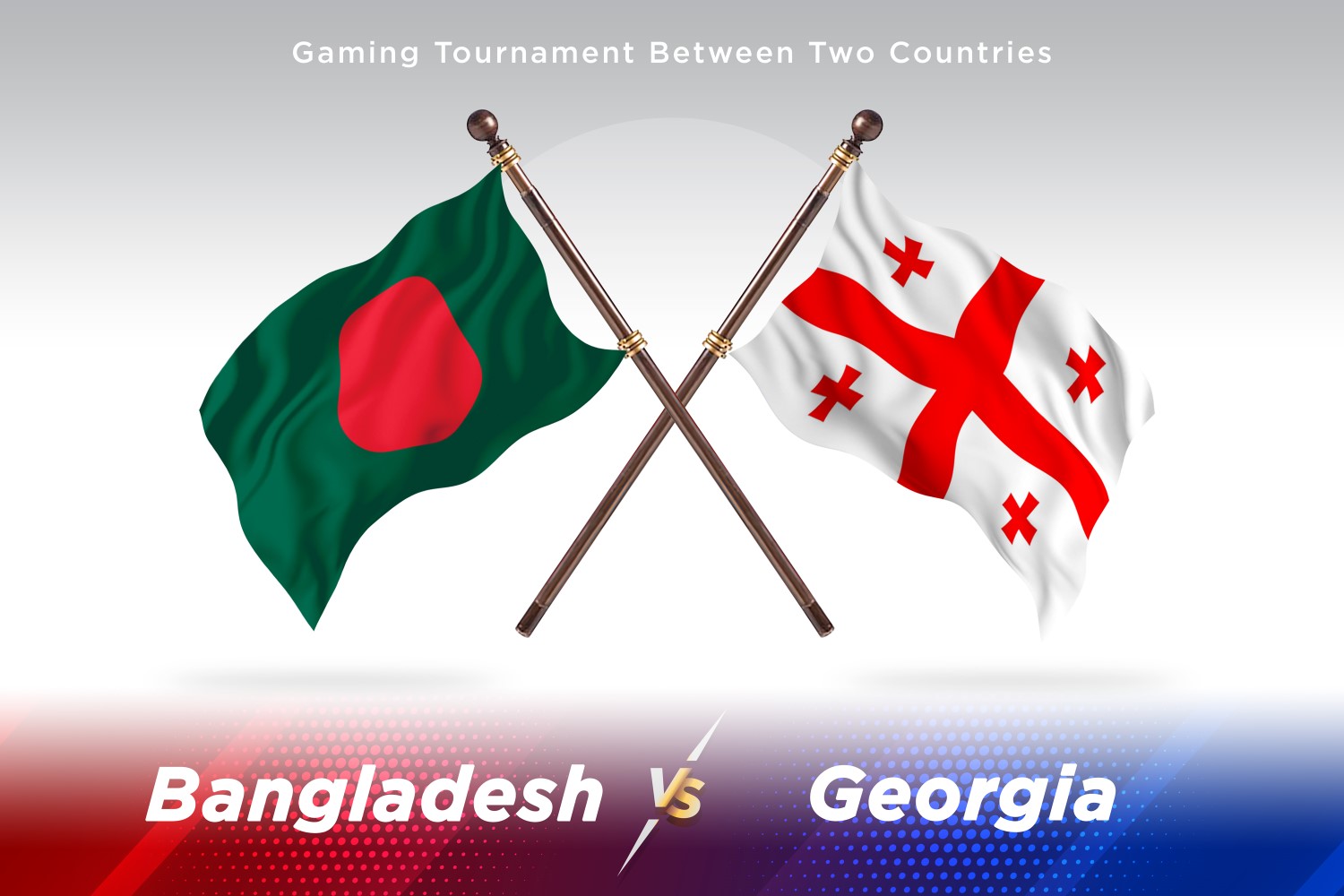 Bangladesh versus Georgia Two Flags