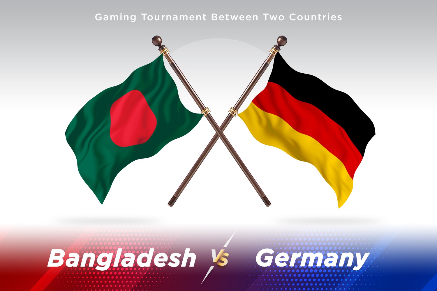 Bangladesh versus Germany Two Flags