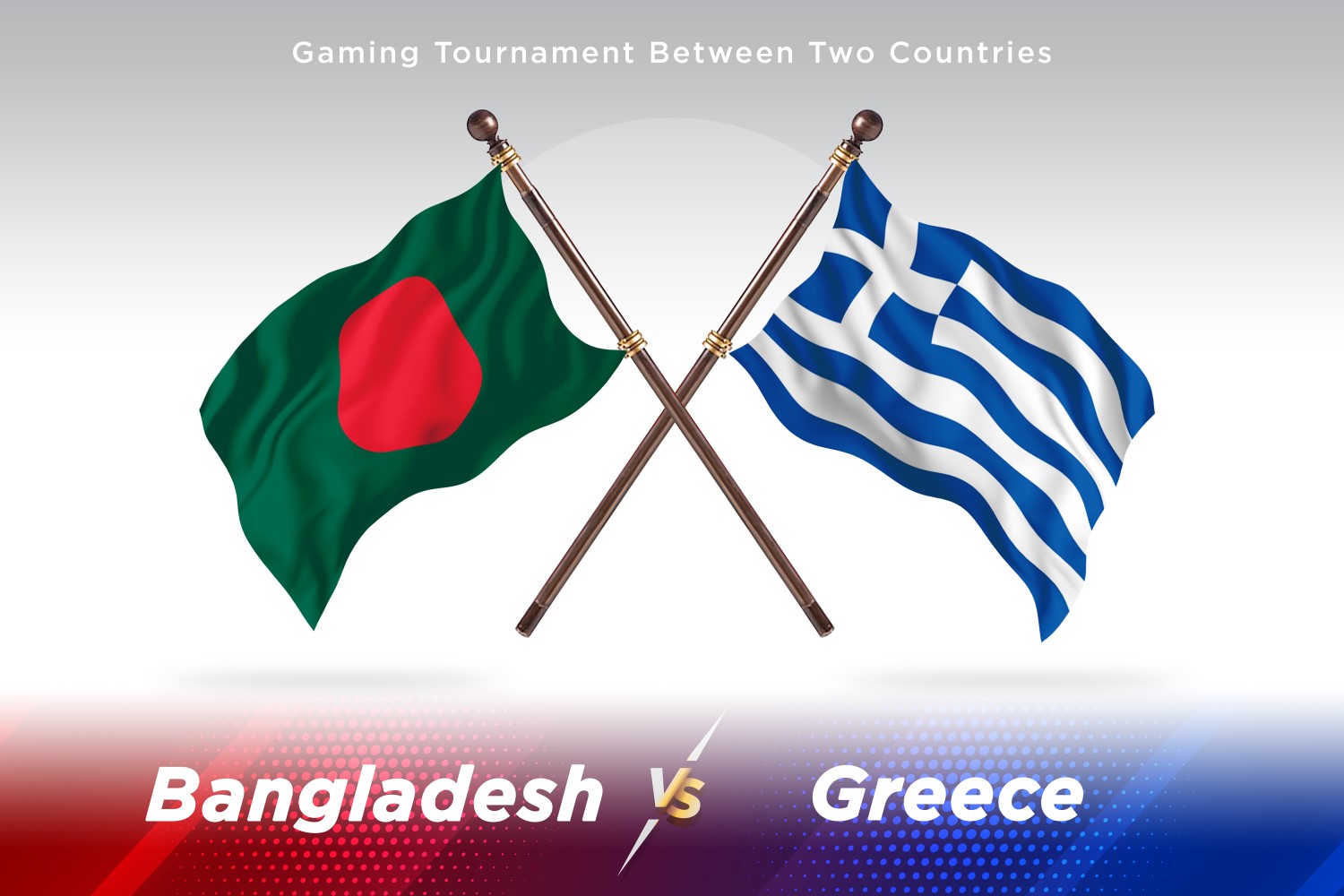 Bangladesh versus Greece Two Flags