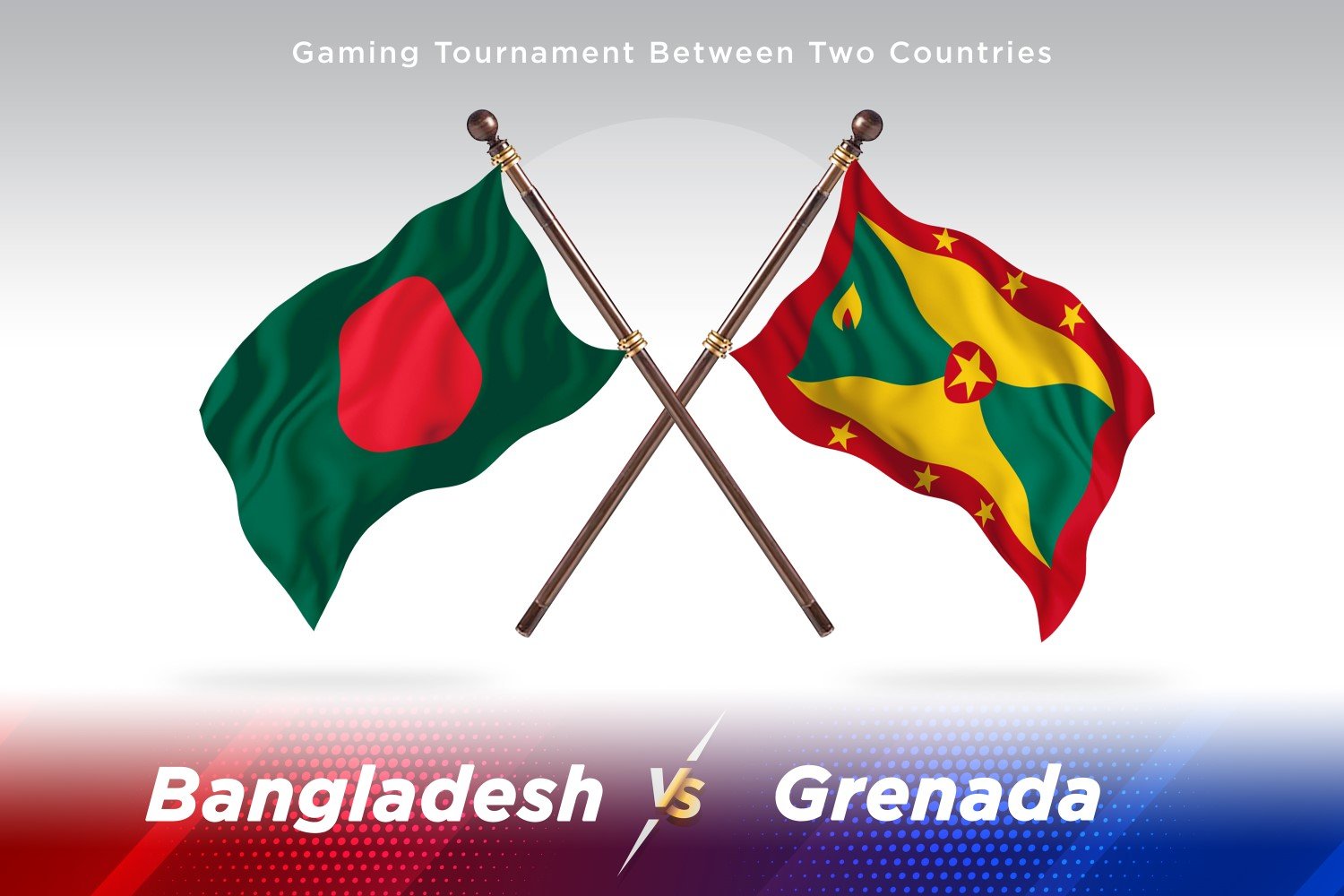 Bangladesh versus Grenada Two Flags